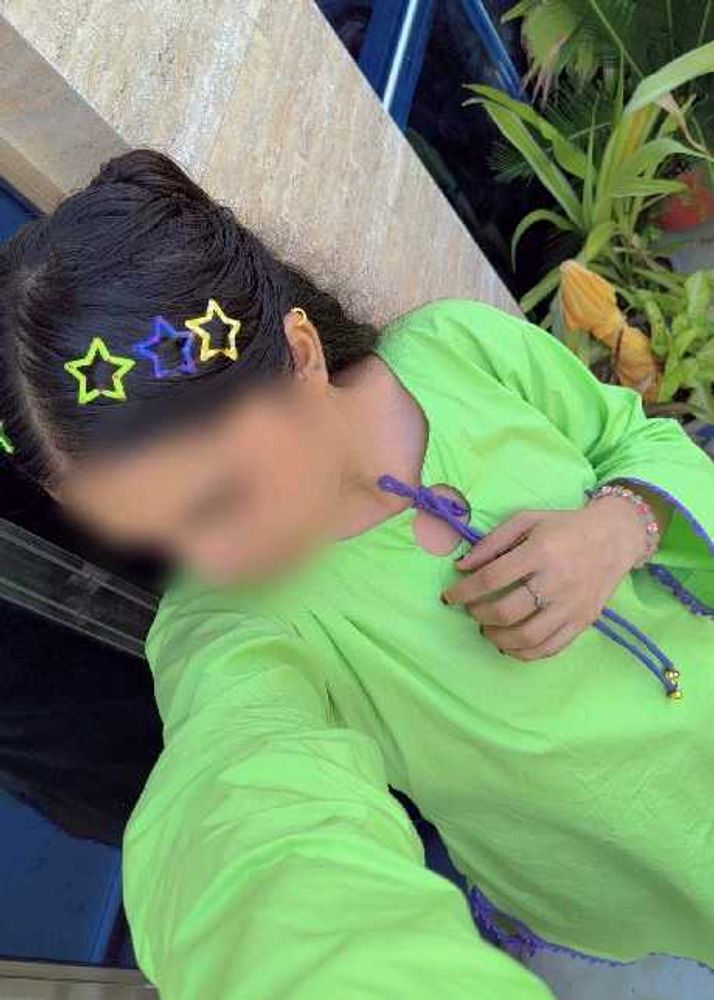 Lime Green Kurta with Purple farshi salwar