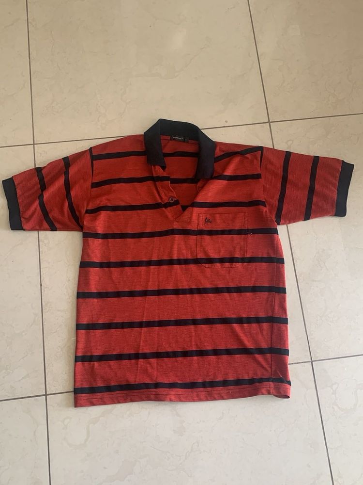 Men's Striped Polo T-Shirt