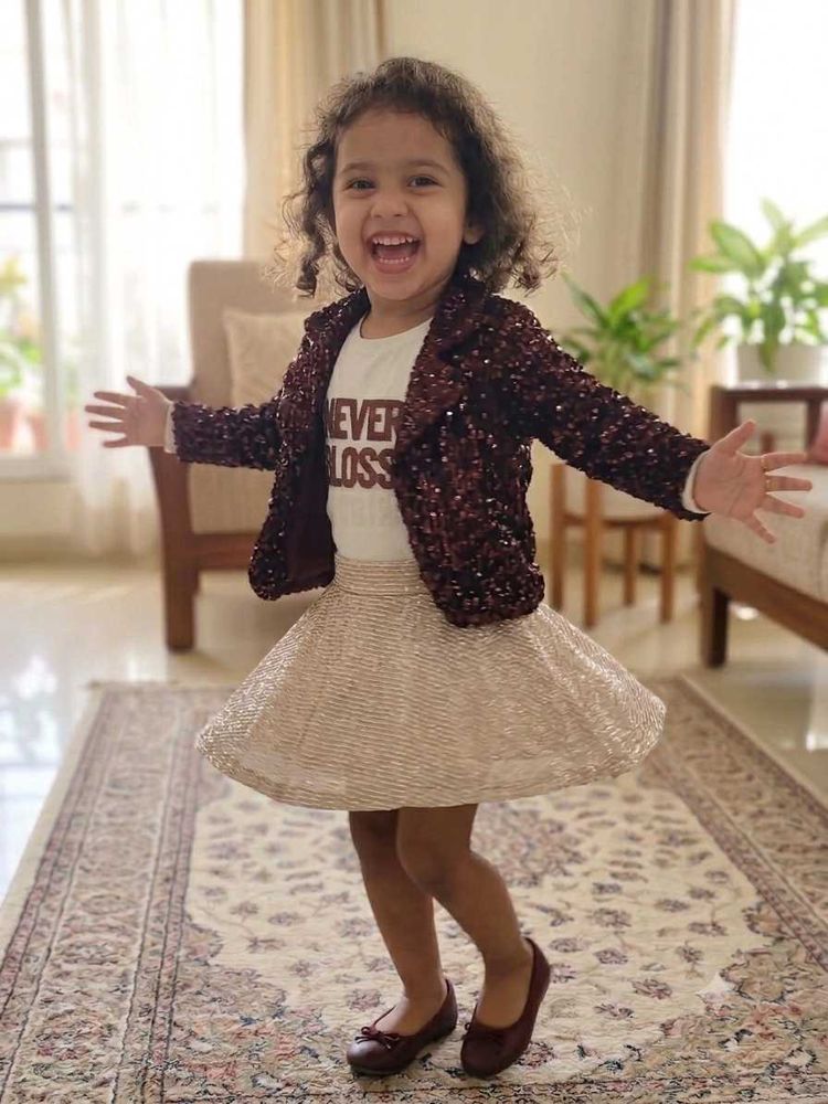 Sparkling Sequin Jacket and Skirt Set