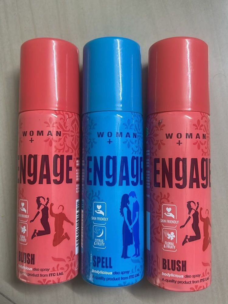 Engage Woman Blush Deodorant Spray- Pack of 3