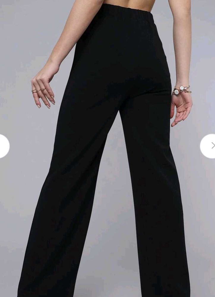 Black Wide Leg Trousers(polyester)