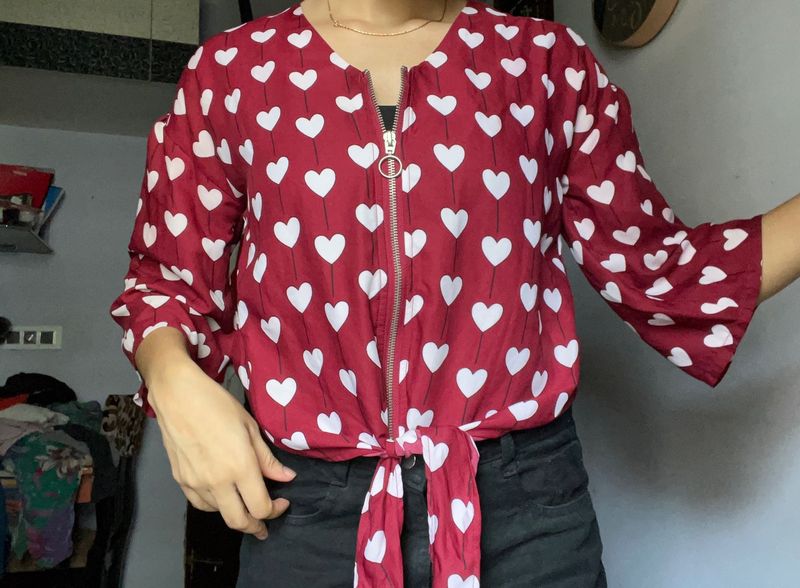 Korean Pretty Bell Sleeve Crop Top