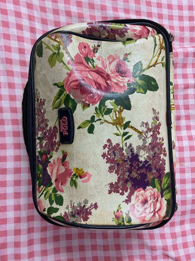 Vintage Floral Cosmetic Bag