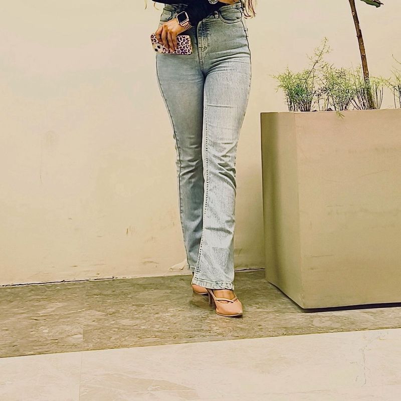 Light Wash High Waist Flare Jeans