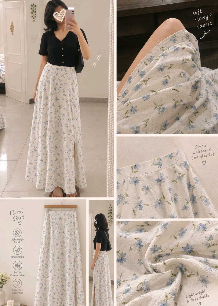 Floral Maxi Skirt with Side Slit. sale!!!