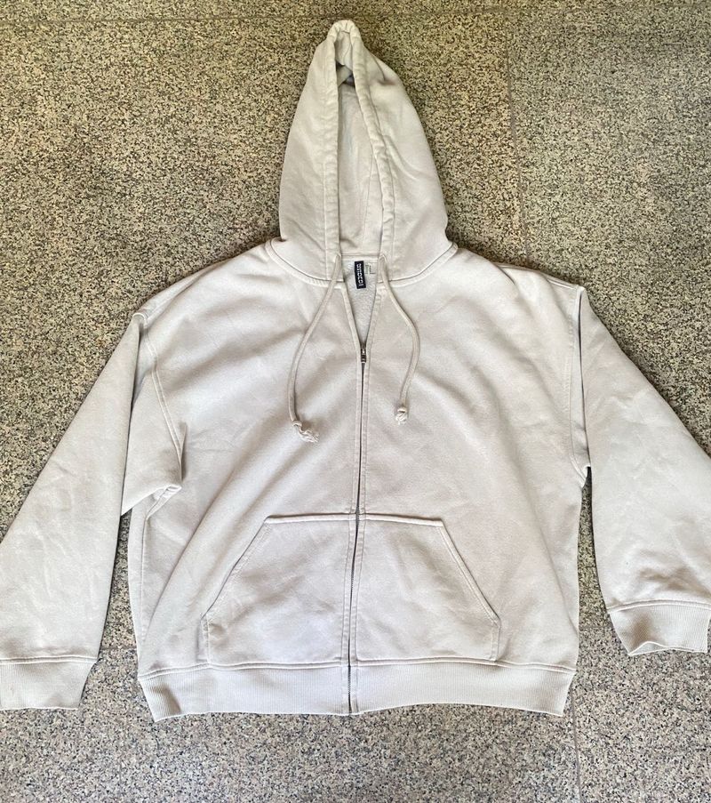 H&amp;M Beige Zip-Up Hoodie