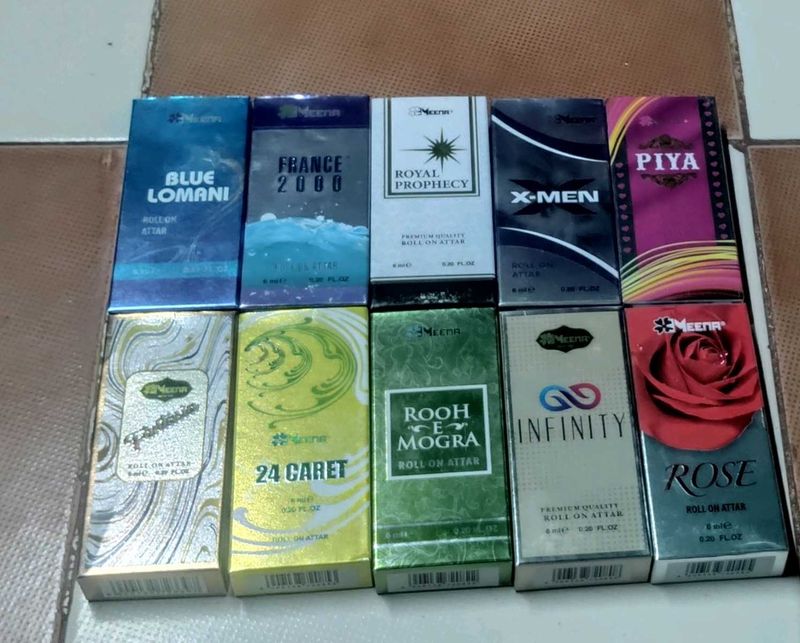 Meena Roll On Attar Perfume Collection 10 combo