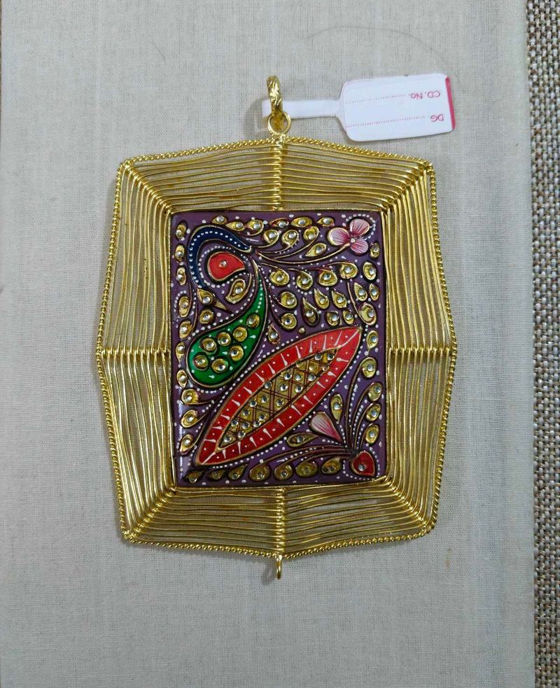 Beautiful Hand Painted Stone Pendant
