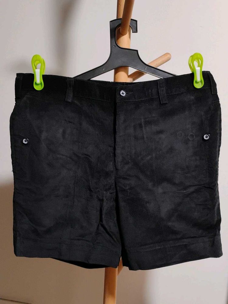 Black  Corduroy Shorts