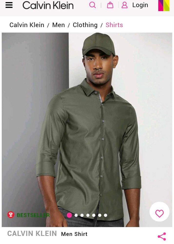 Calvin Klein Men's Olive Green Shirt