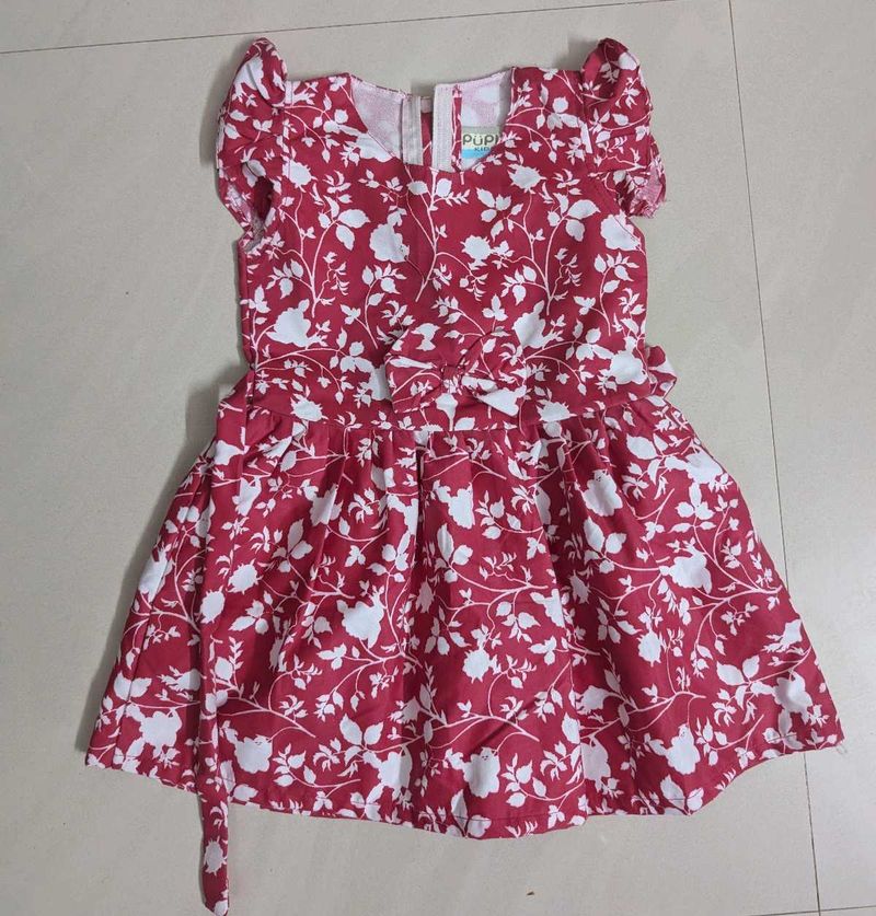 Cute Floral Print Girl's Dress
