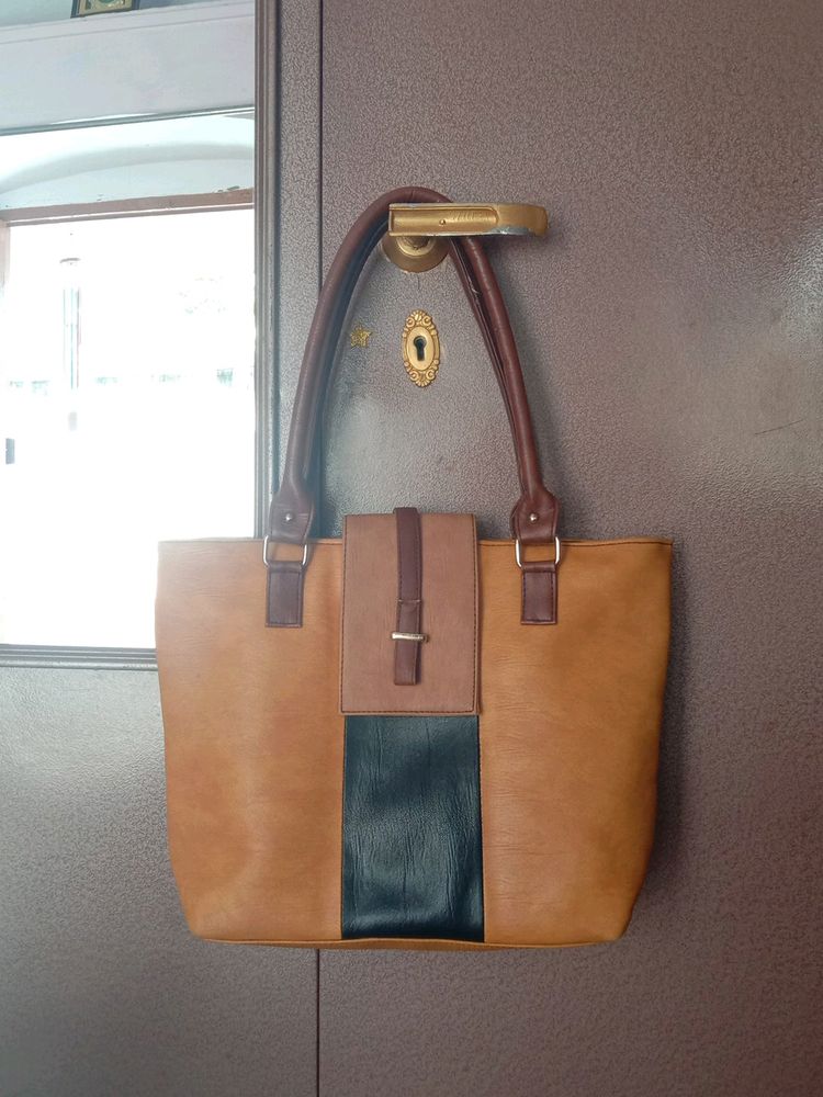 Stylish Color Block Tote Bag
