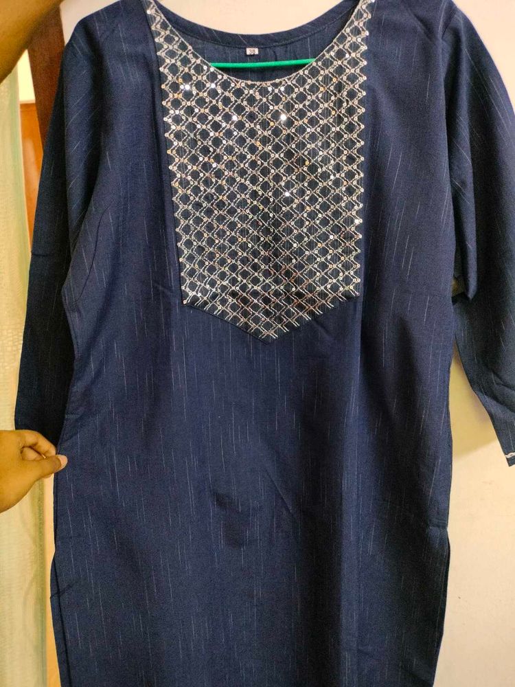 New Navy Blue Kurta Combo Set for Timeless Style