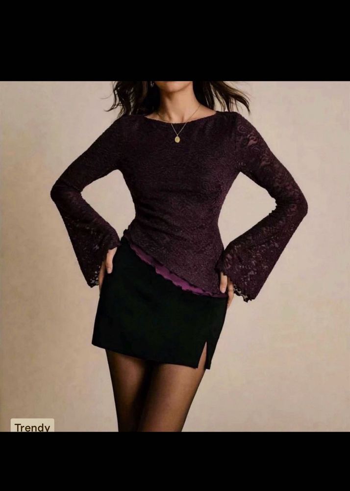 Lace Long Sleeve Top SAVANA💜