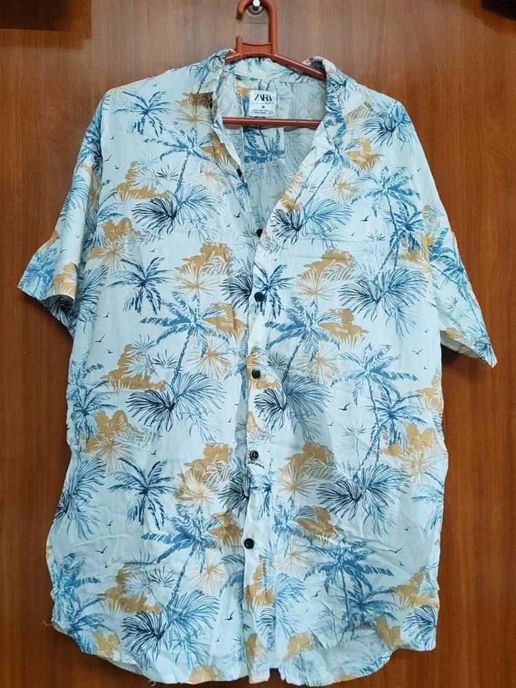 Women's Tropical Print Short Sleeve Shirt