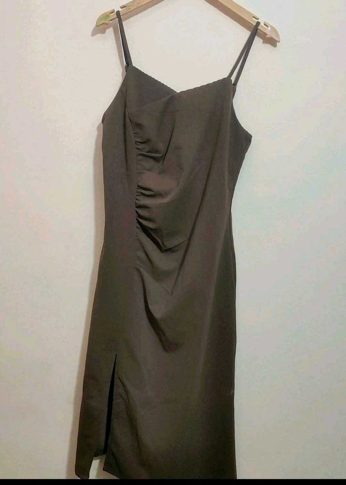 Olive Spaghetti Strap Dress For 36 Bust