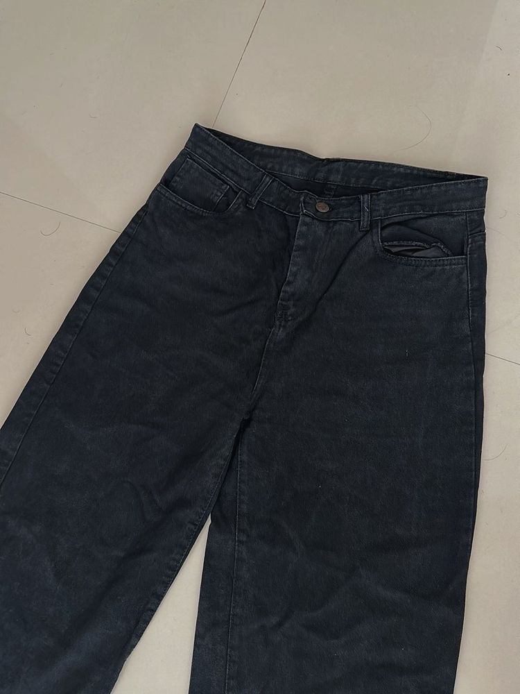 Classic Dark Wash Wide Leg Jeans