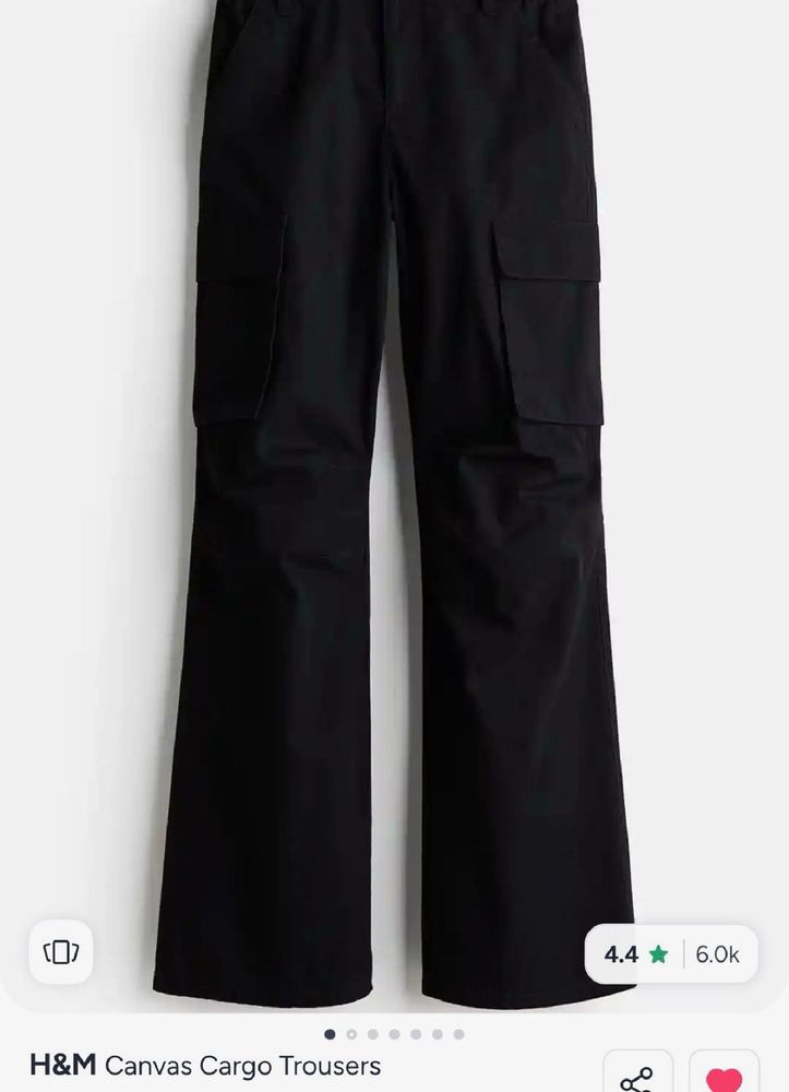H&amp;M Black Cargo Pants