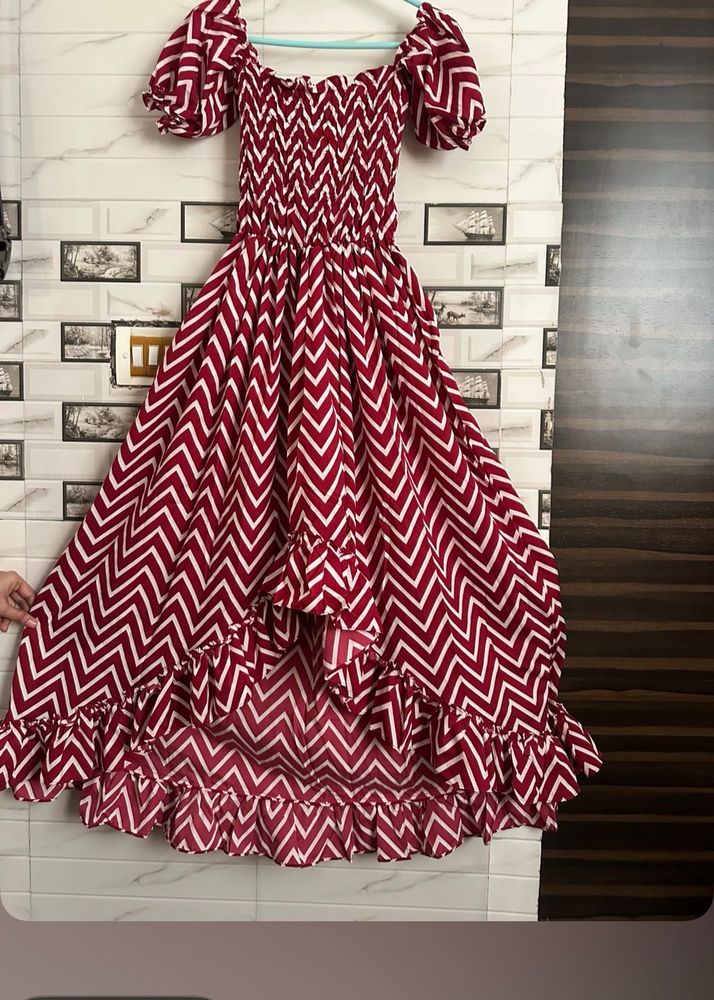 Chic Chevron Print Dress# Not used