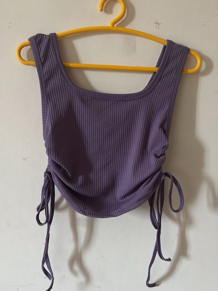 Ribbed Ruched Crop Top