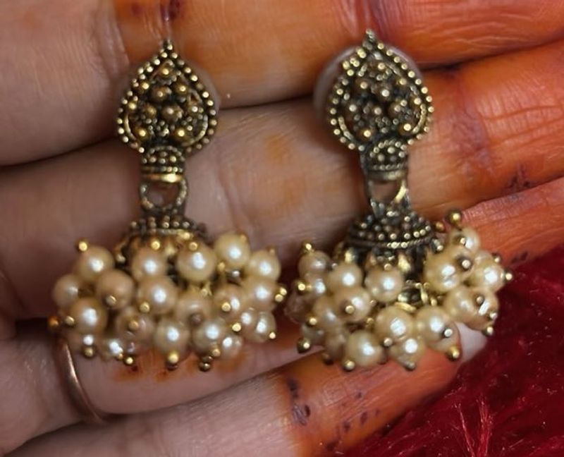 Pearl Jhumka Earrings