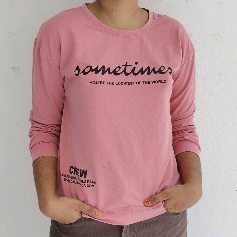 Pink Graphic Long Sleeve Tee