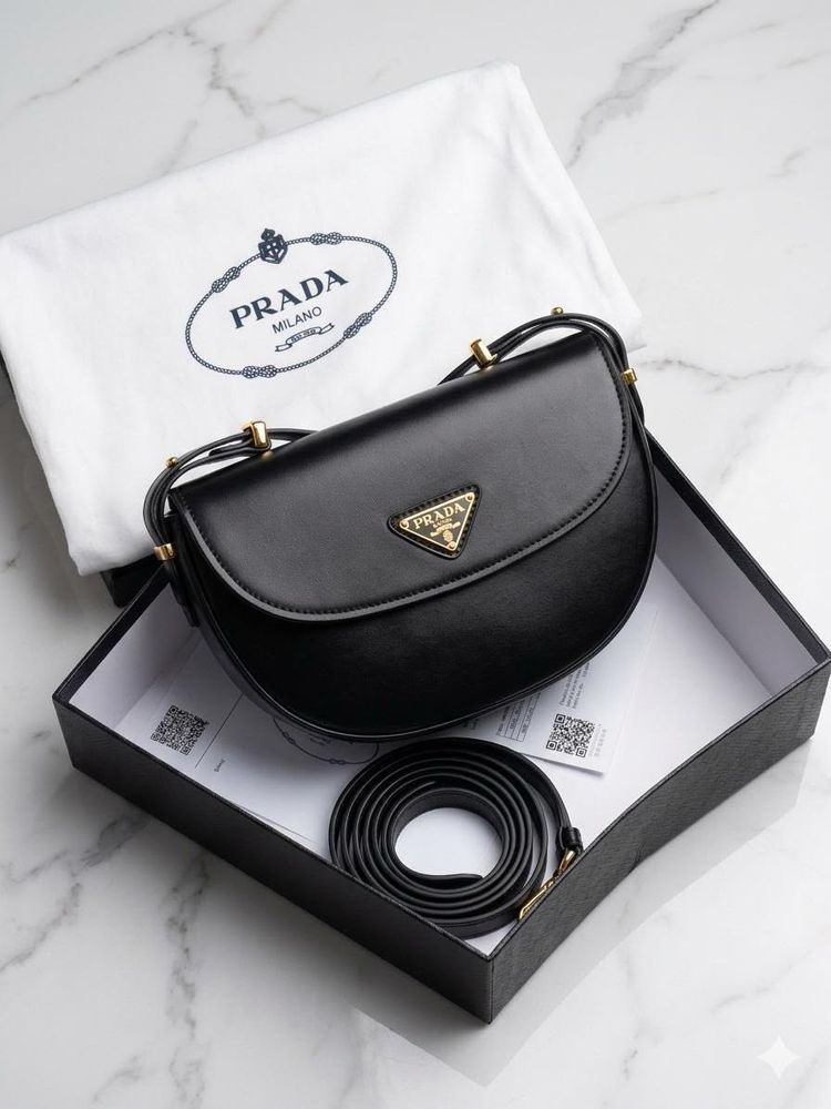 Prada Black Leather Shoulder Bag
