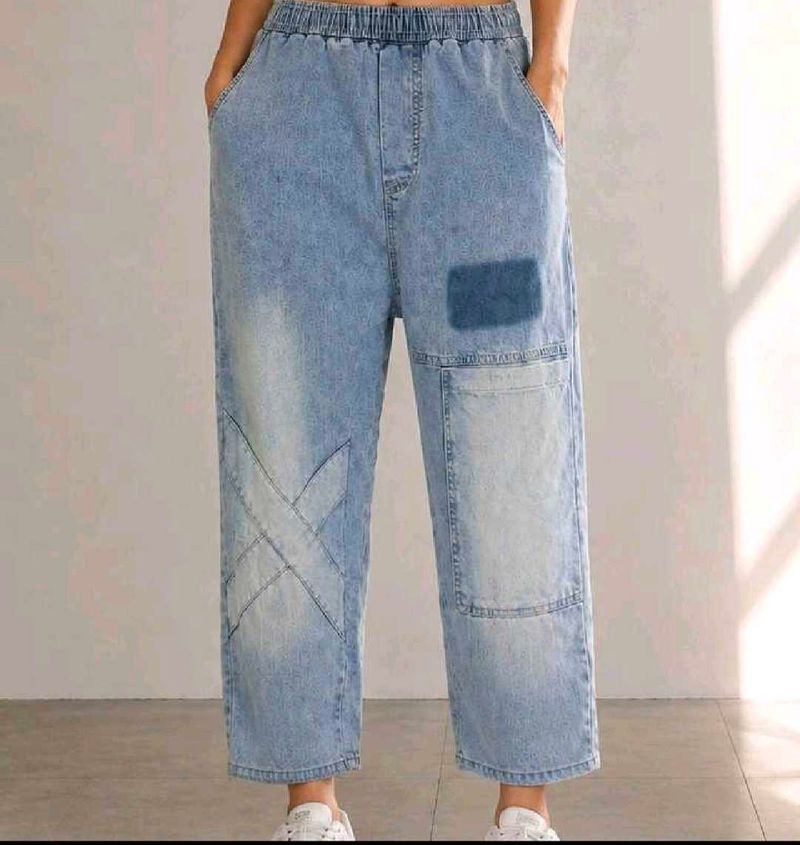 Distressed Patchwork Denim Jeans👖