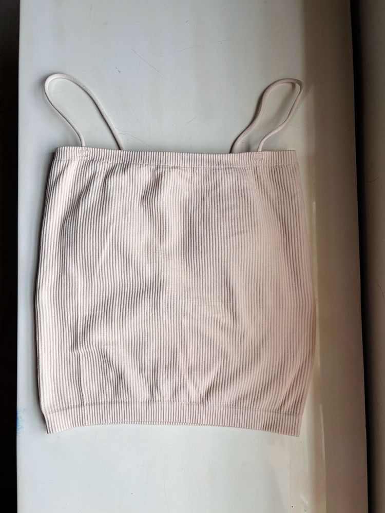 Ribbed Spaghetti Strap Padded Camisole Top