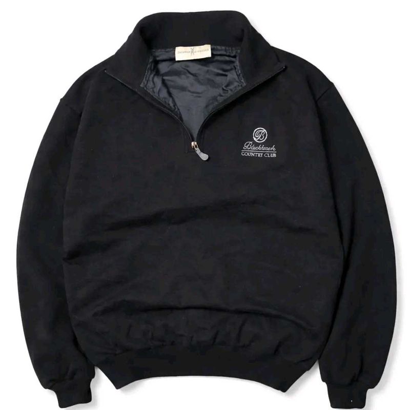 Vintage Black Quarter Zip – Made in Korea