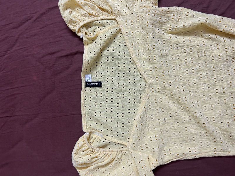 Yellow Eyelet Blouse - DIVIDED