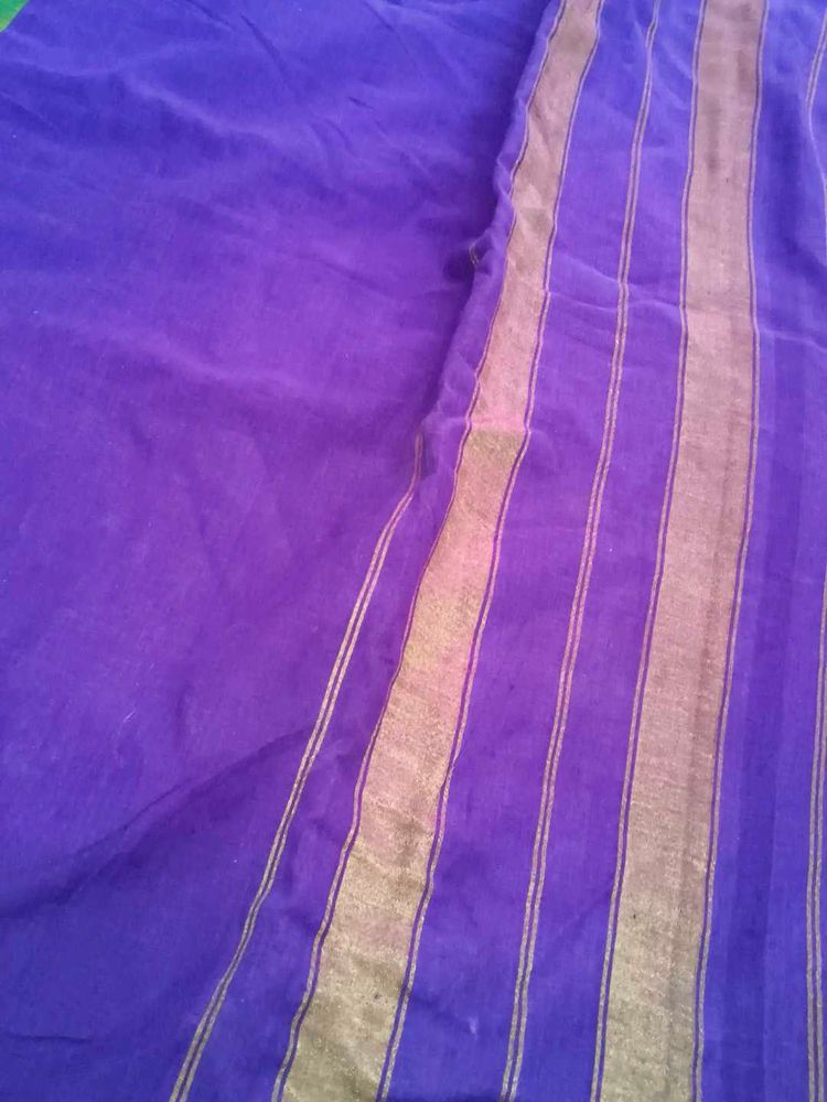 Striking Purple Striped Saree