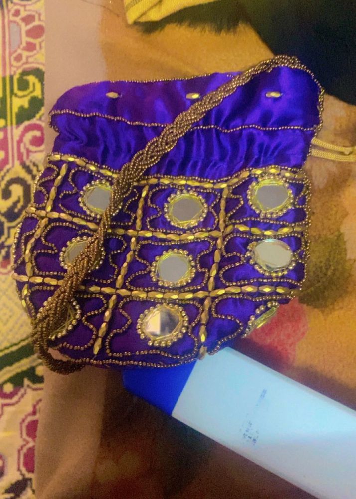 Embroidered Mirror fancy pouch