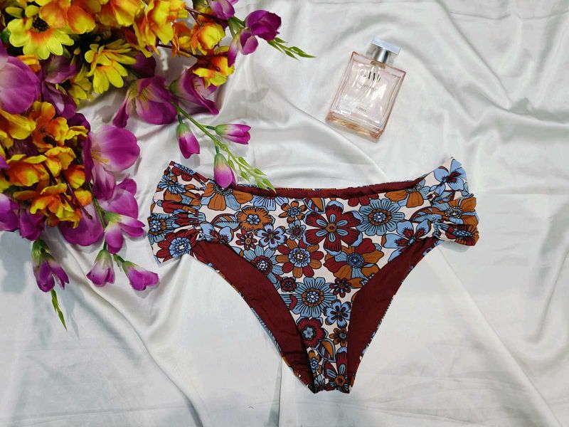 🇳🇿💫🎀Retro Floral Print Bikini Bottom