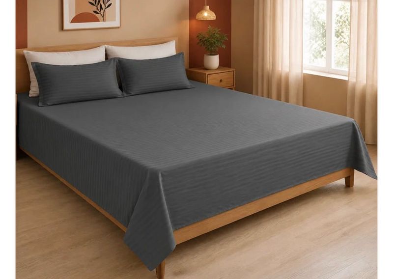 Queen sizeGrey Cotton bedsheet