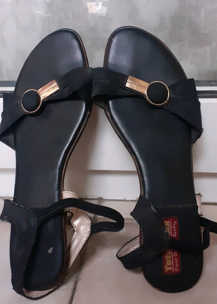 Black Back Strap Slipper