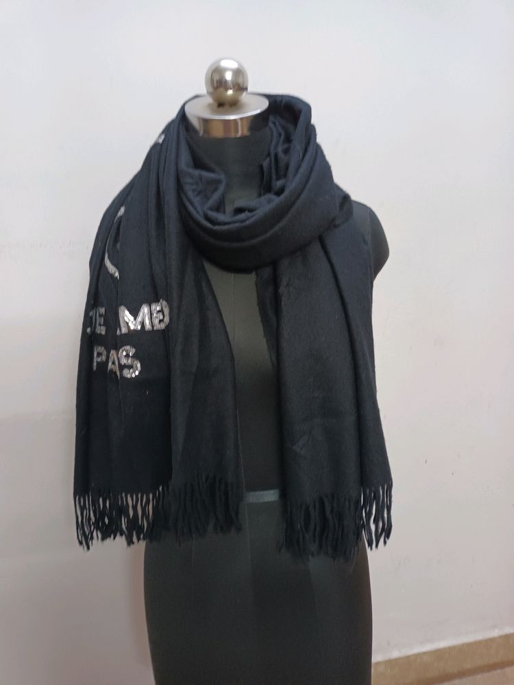 Soft Warm Sequine Logo Big Size Shawl