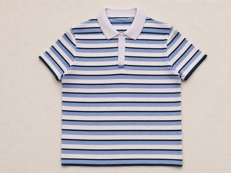 zudio Blue Striped Knit Polo Tee 💙✨