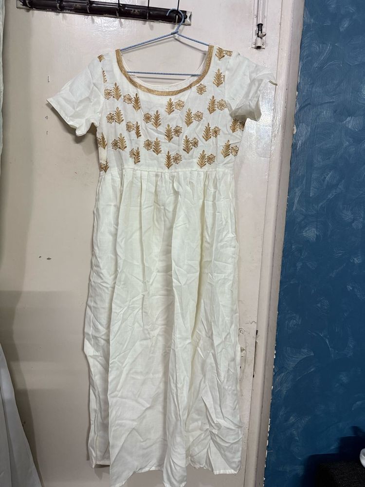 White Anarkali Kurta