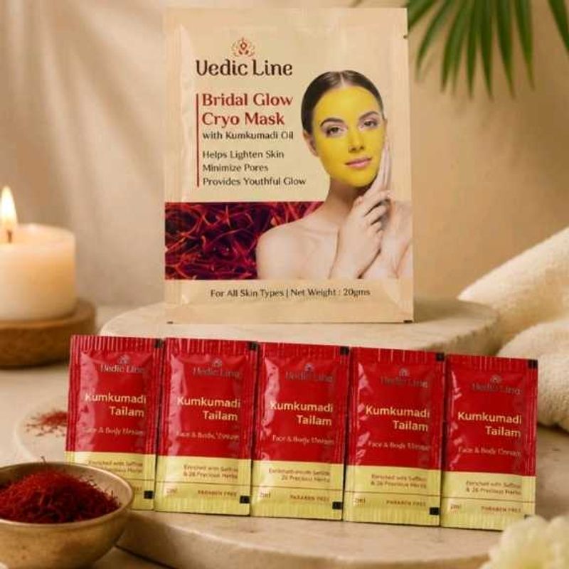 Vedic Line Kumkumadi Tailam Bridal Glow Kit