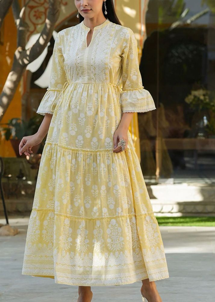 Yellow Tiered Maxi Dress