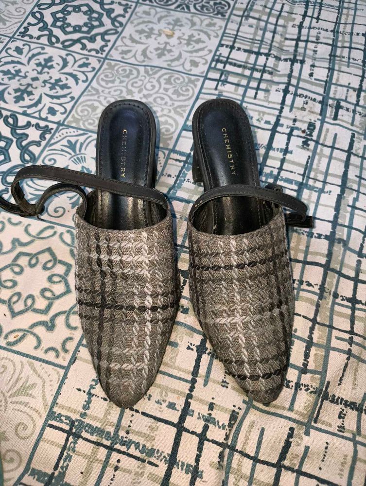 Chic Checked Heel Sandals