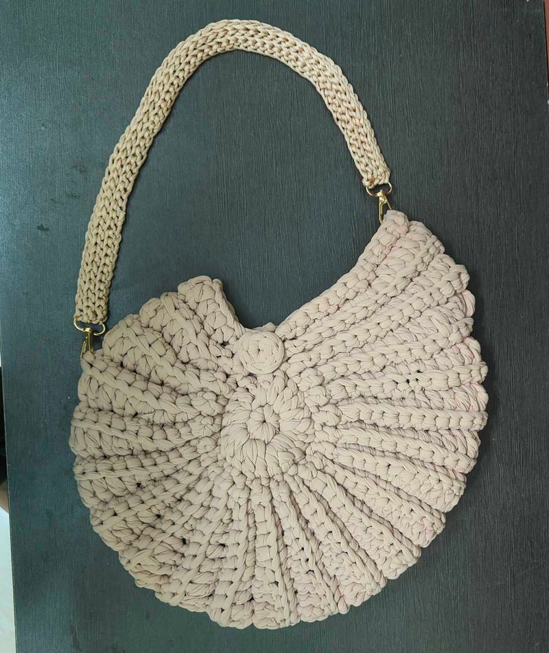 Chic Crochet Hobo Shell Bag