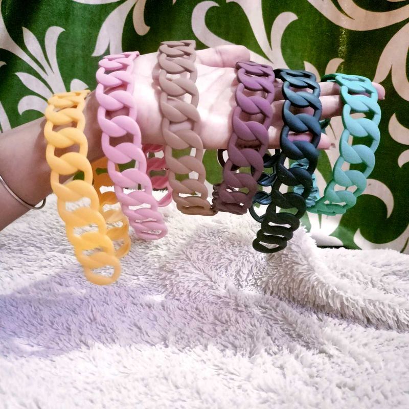 Chunky Chain Headbands - Set of 6