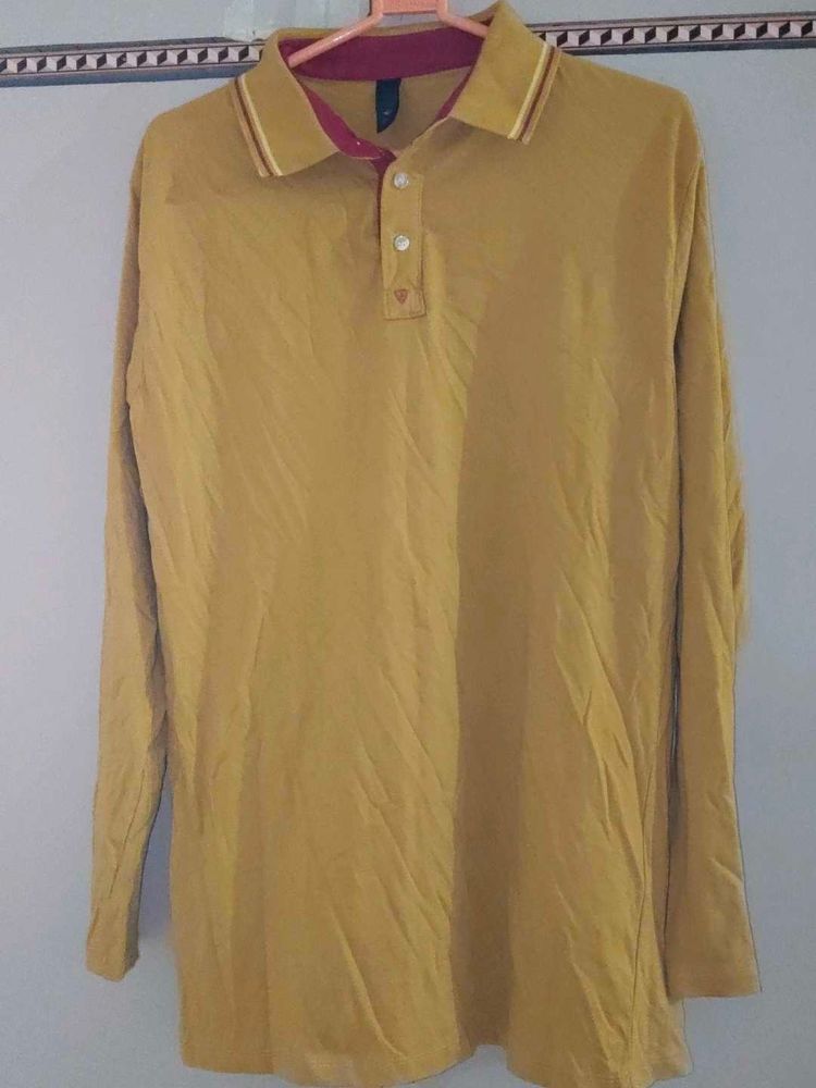 Mustard Yellow Long Sleeve Polo