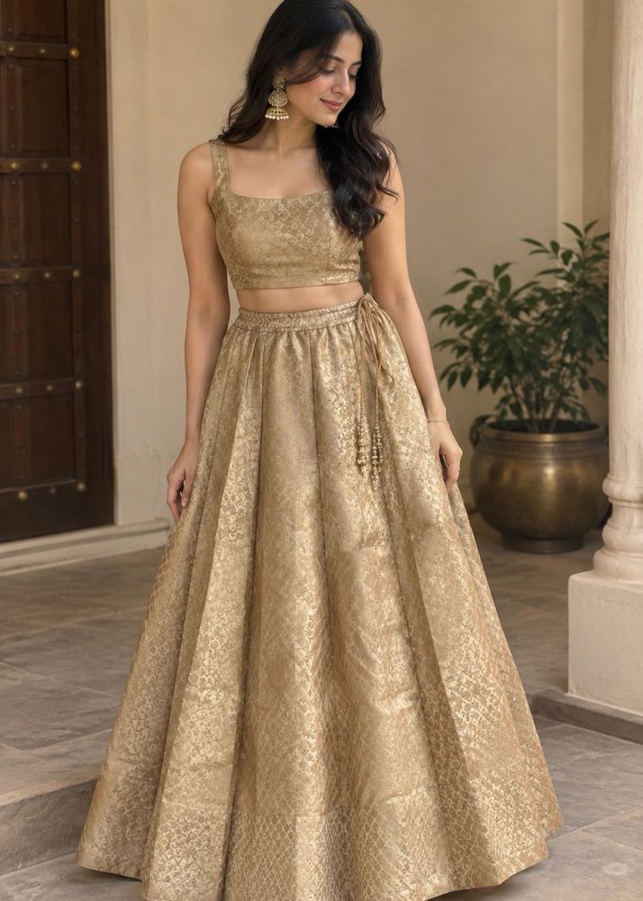 Golden Ethnic brocade skirt