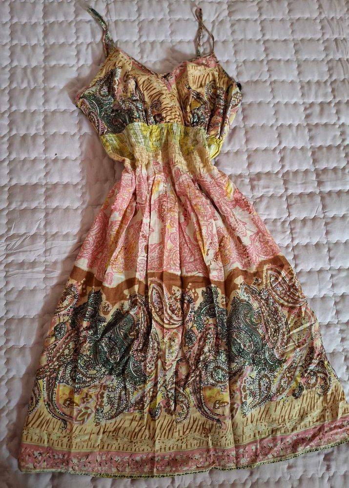 Boho Paisley Print Summer Dress