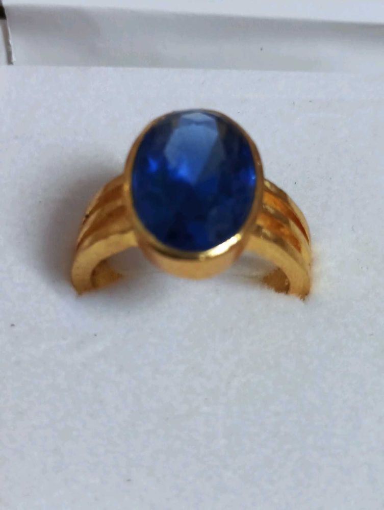 Gold Ring with Blue Stone