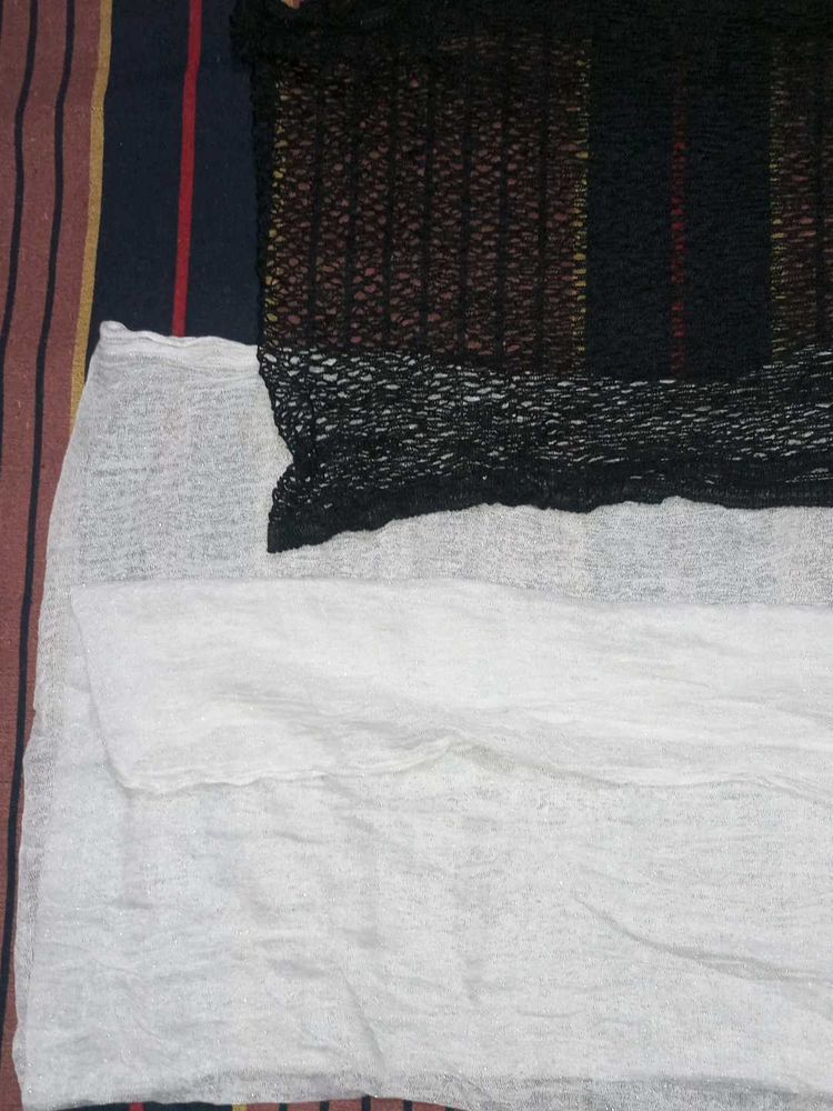 Elegant Black &amp; White Dupatta combo