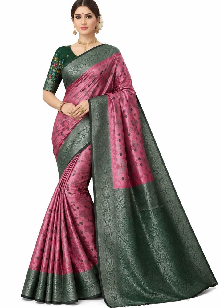 Elegant Pink Floral Saree